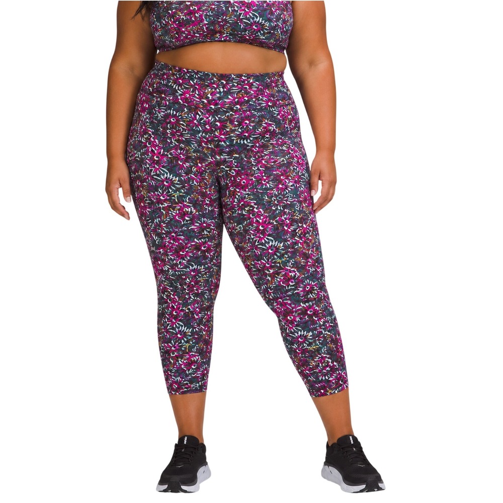 Lululemon Fast & Free Floral High Rise Crop Leggings‎ SIZE 20
